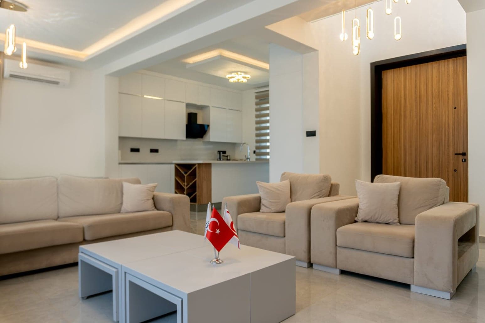 Living room and kitchen in a Richmond Park home